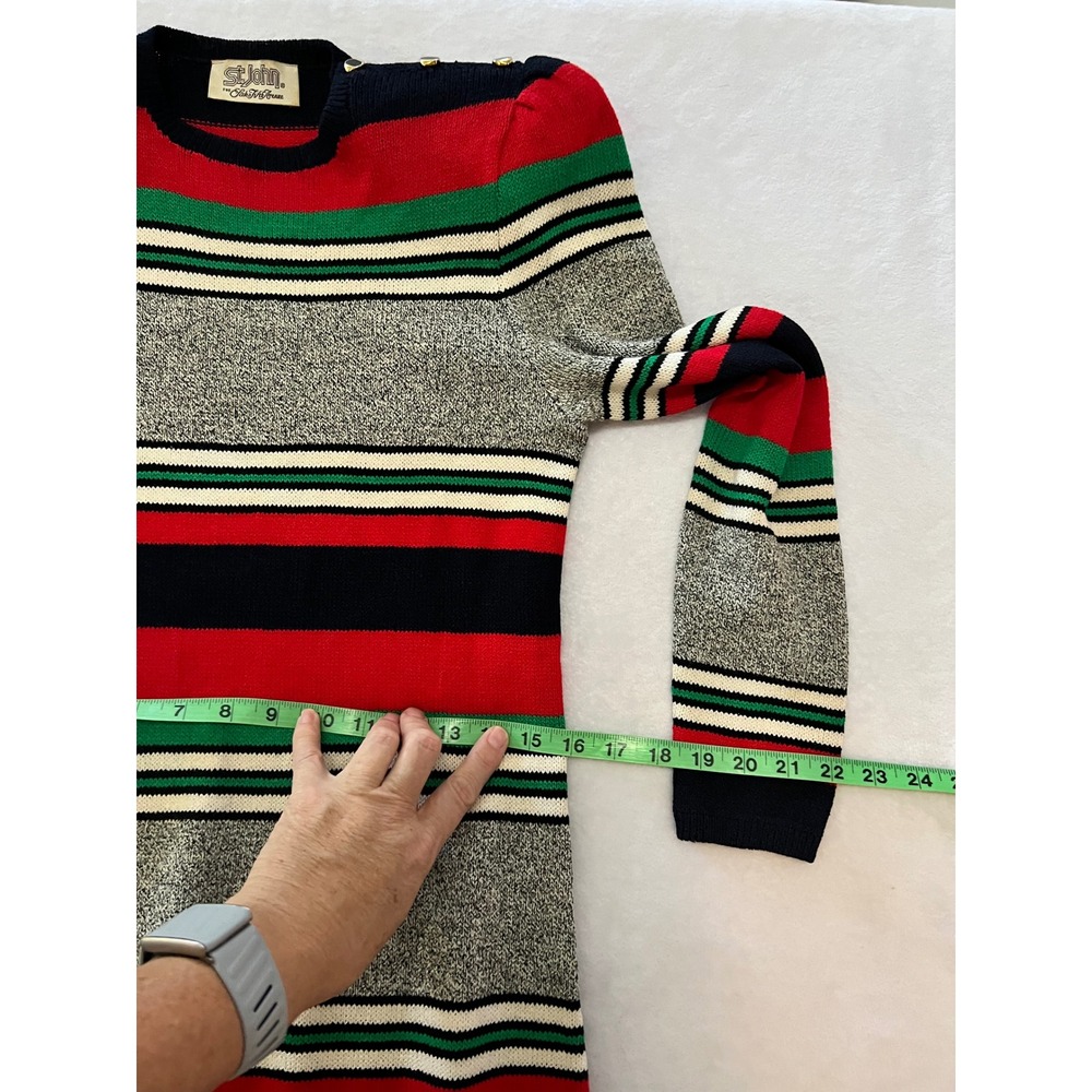 VTG St. John Knit Dress Multicolor Striped Saks Fifth Avenue Dress - sz 6* - Picture 11 of 14